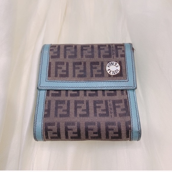 Fendi Handbags - Preloved Fendi wallet in turquoise